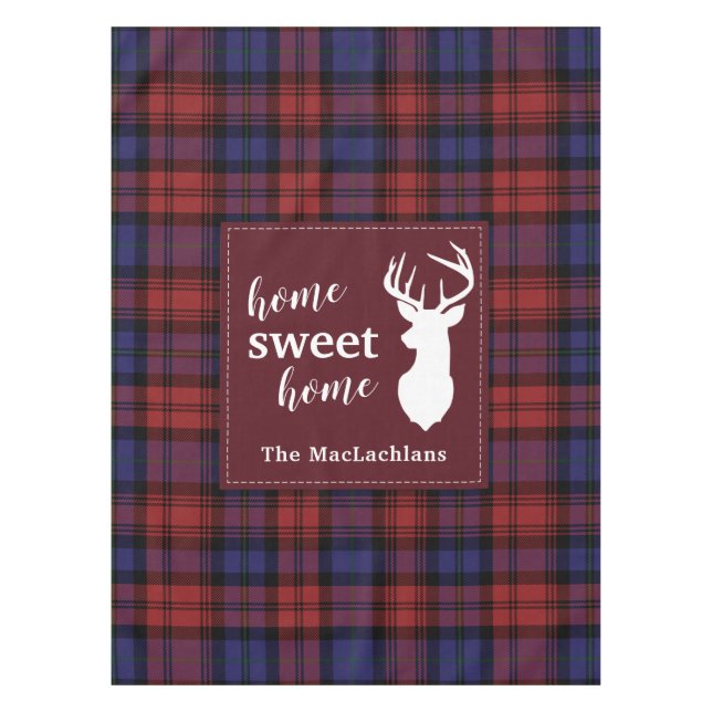 Karierter Weihnachtsmann MacLachlan Personalisiert Tischdecke (Vorderseite)