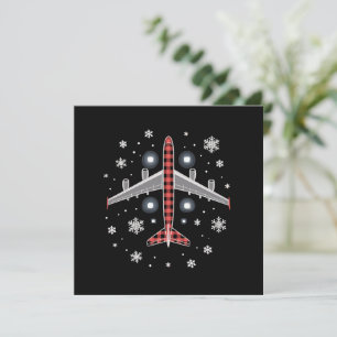 Karierter Weihnachtspilot Feiertagskarte