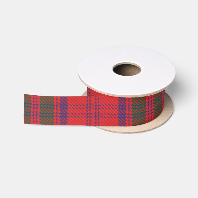 Karierter Weihnachtsurlaub Rustikaler Roter Tartan Satinband (Spule)