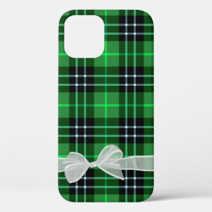 Karierter weißer Bow auf grünem Tartan Case-Mate iPhone Hülle