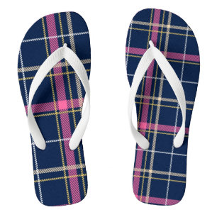 Karierter weißer Marinebrosa Tartan Flip Flops