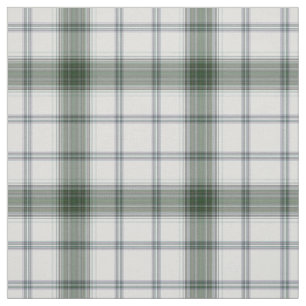 Karierter Weißgrauer Tartan Stoff
