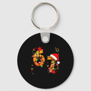 Kariertes 67 Basketball Santa Hut Weihnachten Six  Schlüsselanhänger