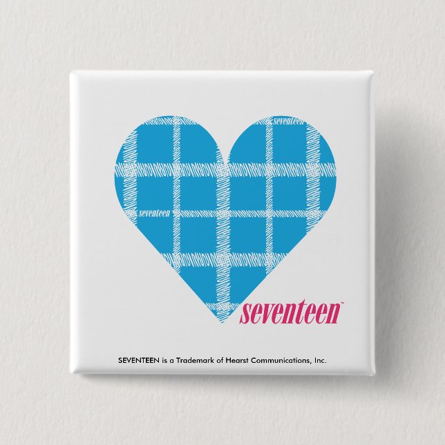 Kariertes Aqua 2 Button (Vorderseite)