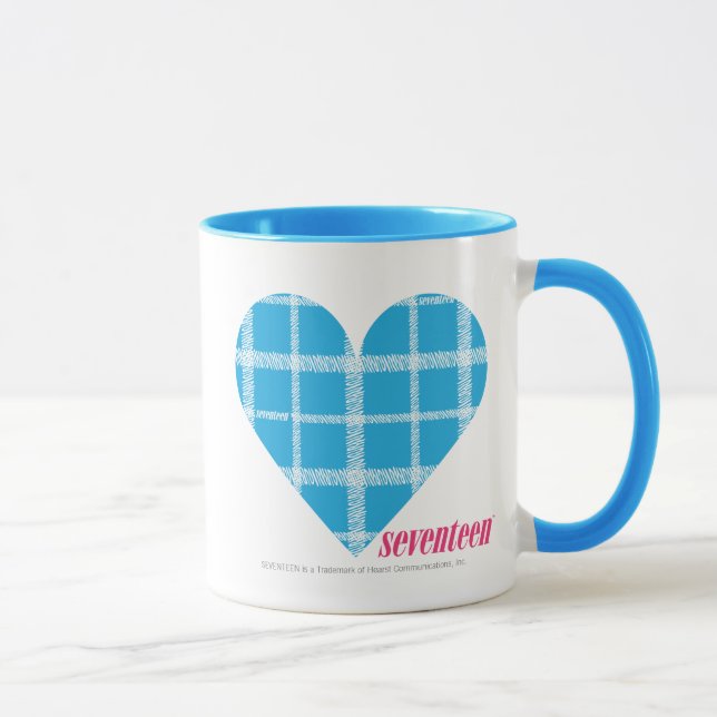 Kariertes Aqua 2 Tasse (Rechts)