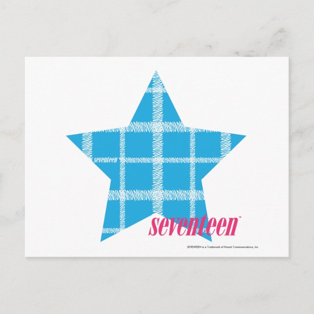 Kariertes Aqua 3 Postkarte (Vorderseite)