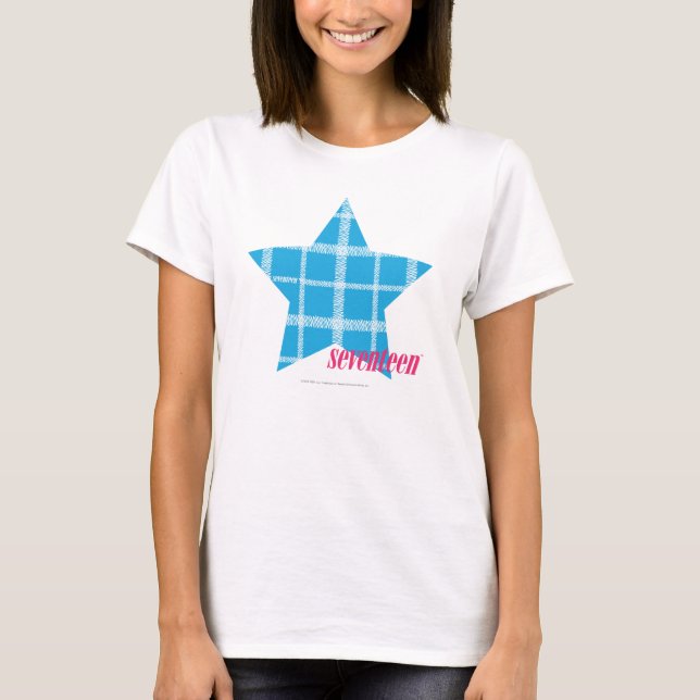 Kariertes Aqua 3 T-Shirt (Vorderseite)