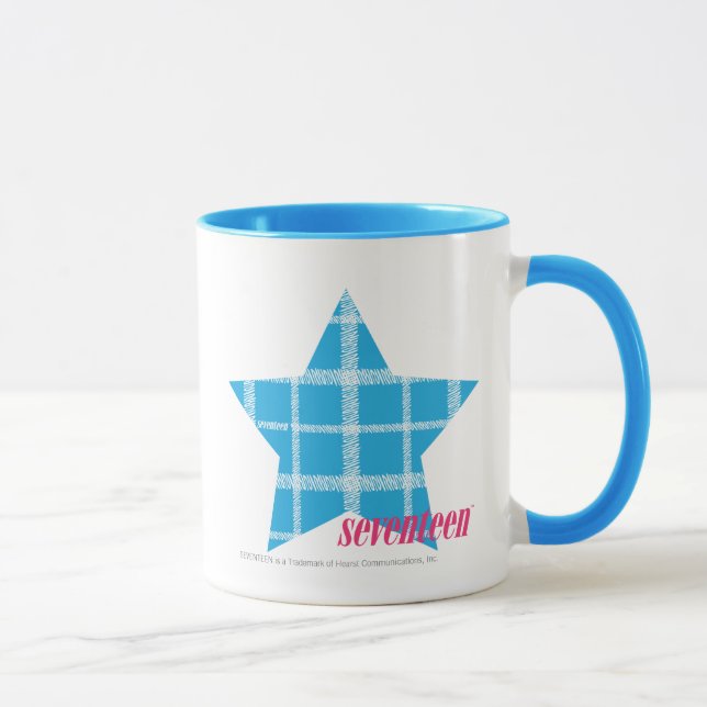 Kariertes Aqua 3 Tasse (Rechts)