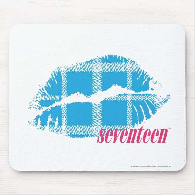 Kariertes Aqua Mousepad (Vorne)