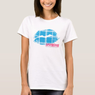 Kariertes Aqua T-Shirt