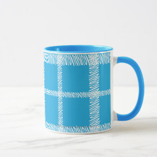 Kariertes Aqua Tasse