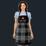 Kariertes berufliches Schwarzweißbäckerchen Schürze<br><div class="desc">Karierte,  berufliche Business Bäckerei Schürze in Schwarz-Weiß-Büffel. Fügen Sie Ihr eigenes Bild oder Logo und Namen und Text zu personalisieren.</div>