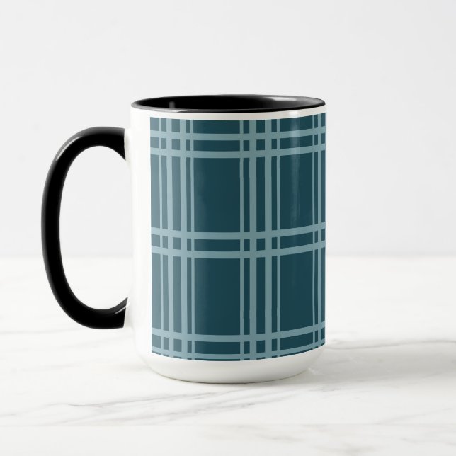Kariertes Blau Tasse (Links)