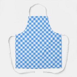 Kariertes Blau und Weiß Gingham Schürze