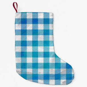 Kariertes Blau und Weiß vom Buffalo Kleiner Weihnachtsstrumpf