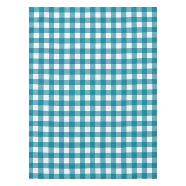 Kariertes blaues Muster Tischdecke (Vorderseite)