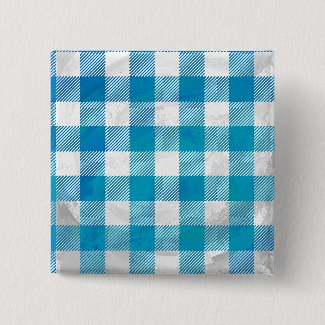 Kariertes Blue-Checkered Buffalo Button (Vorderseite)