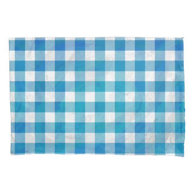 Kariertes Blue-Checkered Buffalo Kissenbezug (Vorderseite)
