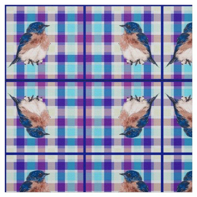 Kariertes Bluebird-Gewebe 1 Stoff (Muster)