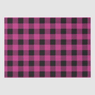 Kariertes Buffalo-Muster in Rosa und Schwarz Seidenpapier