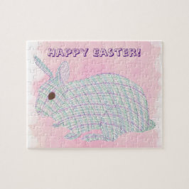 Kariertes Bunny Rabbit Happy Osterpuzzles