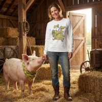 Kariertes Cartoon-Schwein Lustiges Tartan-Farmtier
