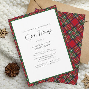 Kariertes Christmas Open House Stewart Tartan Part Einladung