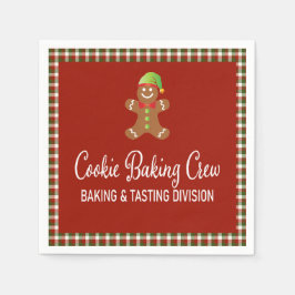 Kariertes Cookie Backen Crew Roter Weihnachtsfeier Serviette