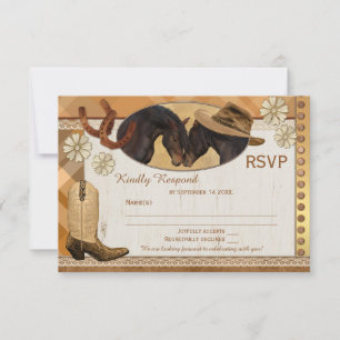 Kariertes Country‑Western‑ RSVP Karte