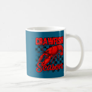 Kariertes Crawfish-Saison-Kochkrebse-Grafikkunst Kaffeetasse