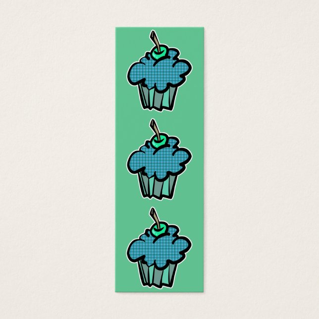 kariertes Cupcake-Lesezeichen (Vorderseite)
