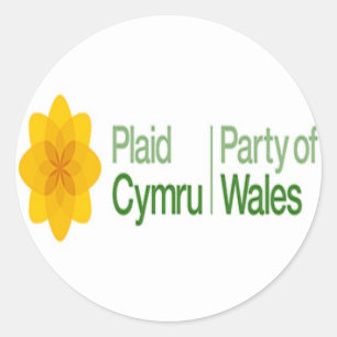 Kariertes Cymru-Party Wales Runder Aufkleber