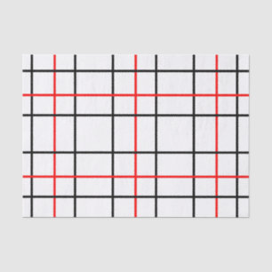Kariertes Design der roten schwarzen Gitterlinien Seidenpapier
