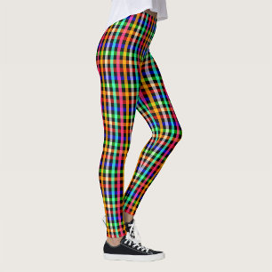 Kariertes Design von Black Multicolored Gingham Leggings