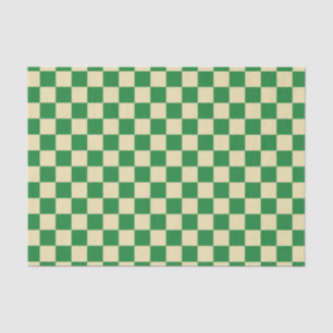 Kariertes dunkelgrünes und beige seidenpapier