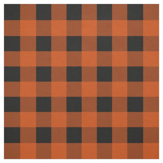 Kariertes dunkles Orange Buffalo Stoff (Muster)