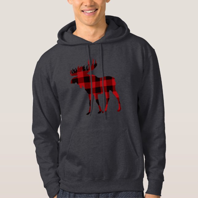 Kariertes Elchhoodie Hoodie Hoodie Hoodie Sweatshi (Vorderseite)