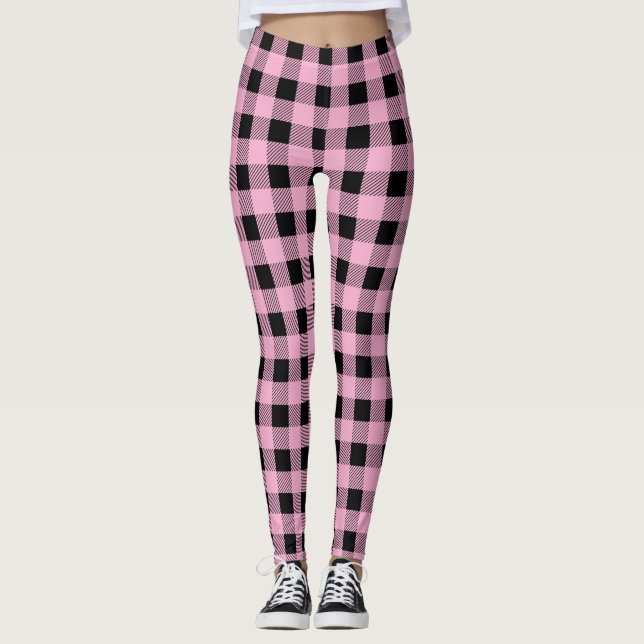 Kariertes Farbmuster Leggings (Vorderseite)