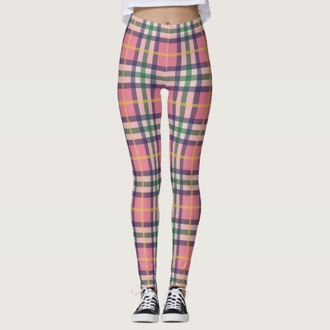Kariertes Federmuster Leggings (Vorderseite)