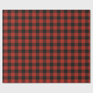 Kariertes festes Red & Black Buffalo Geschenkpapier