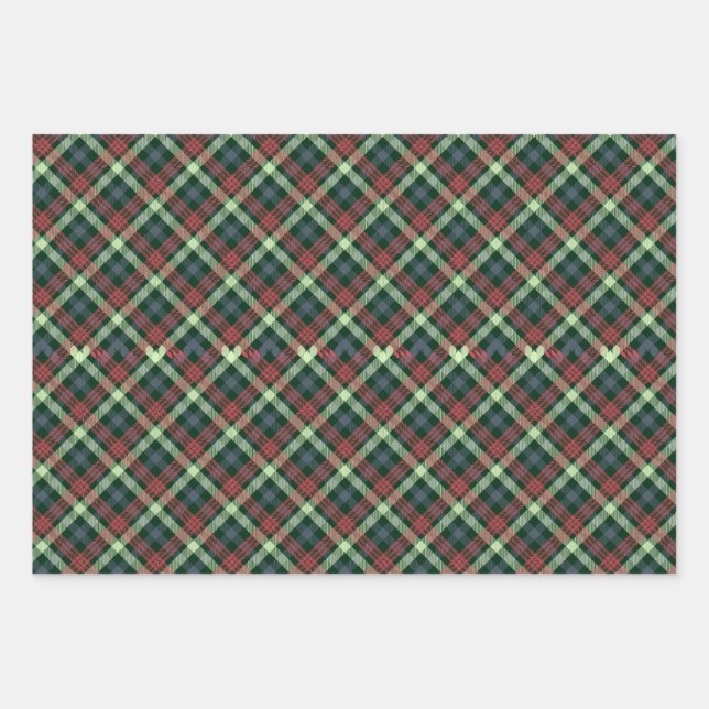 Kariertes, festes, stylisches Multi-Dunkel-Farbmus Geschenkpapier Set (Vorderseite)