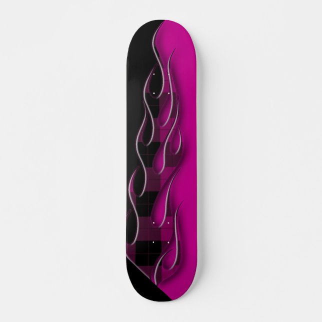 Kariertes Flammenskateboard Skateboard (Vorne)
