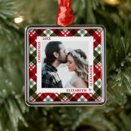Kariertes Foto Ornament Aus Metall