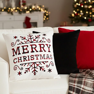 Kariertes Frohe Weihnachten Kissen