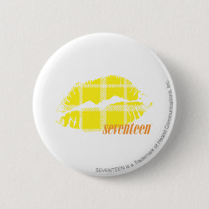 Kariertes Gelb Button
