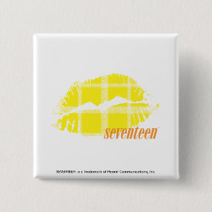 Kariertes Gelb Button