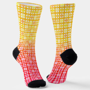 Kariertes gelbes Farbverlauf Socken