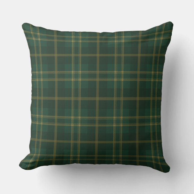 Kariertes, gelbes Tartan-Muster Kissen (Vorderseite)