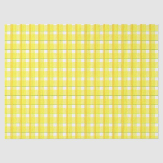 Kariertes gelbes und orangefarbenes Muster Seidenpapier (Vorderseite)