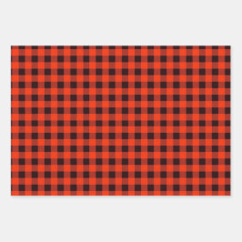 Kariertes Geschenk von Black and Red Buffalo Geschenkpapier Set